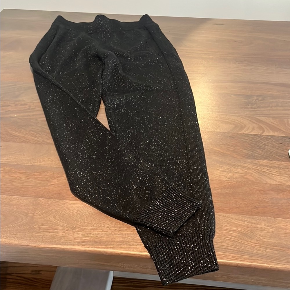 Michael Kors Black Glitter Jogger Pant Sz Xs NWT